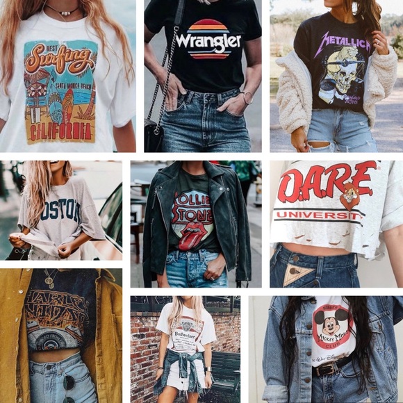 Tops - (2) Mystery Graphic Tees • band athletic vintage